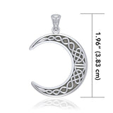 Large Celtic Crescent Moon Silver Pendant TPD5275 - Jewelry