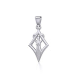 Goddess in Diamond Frame Silver Pendant TPD5278