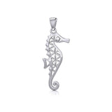 Flower of Life Seahorse Sterling Silver Pendant TPD5299