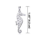Flower of Life Seahorse Silver Pendant TPD5299 - Jewelry