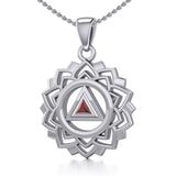 Crown Chakra with Recovery Gemstone Symbols Silver Pendant TPD5307 - Jewelry