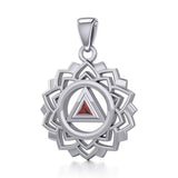 Crown Chakra with Recovery Gemstone Symbols Silver Pendant TPD5307 - Jewelry