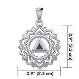Crown Chakra with Recovery Gemstone Symbols Silver Pendant TPD5307 - Jewelry