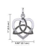 Marcasite Trinity in Heart Silver Pendant TPD5344 - Jewelry