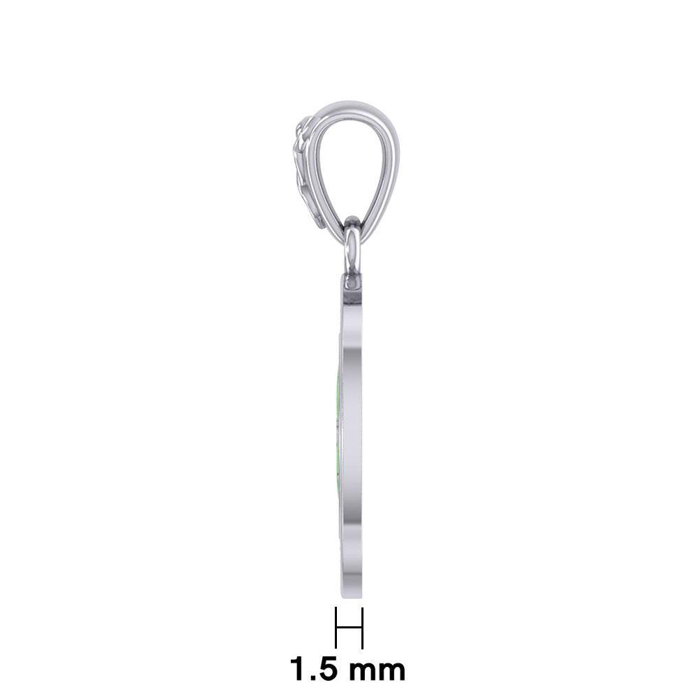 Lucky Celtic Four Leaf Clover Silver Pendant with Enamel TPD5374 - Jewelry