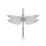 The Celtic Dragonfly with Om Symbol Silver Pendant TPD5384