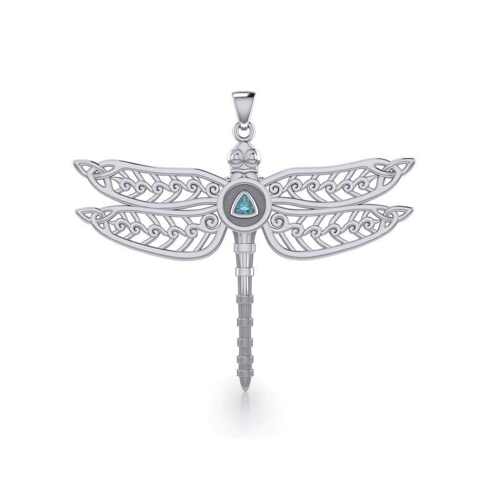 The Celtic Dragonfly with Recovery Silver Pendant TPD5389 - Jewelry