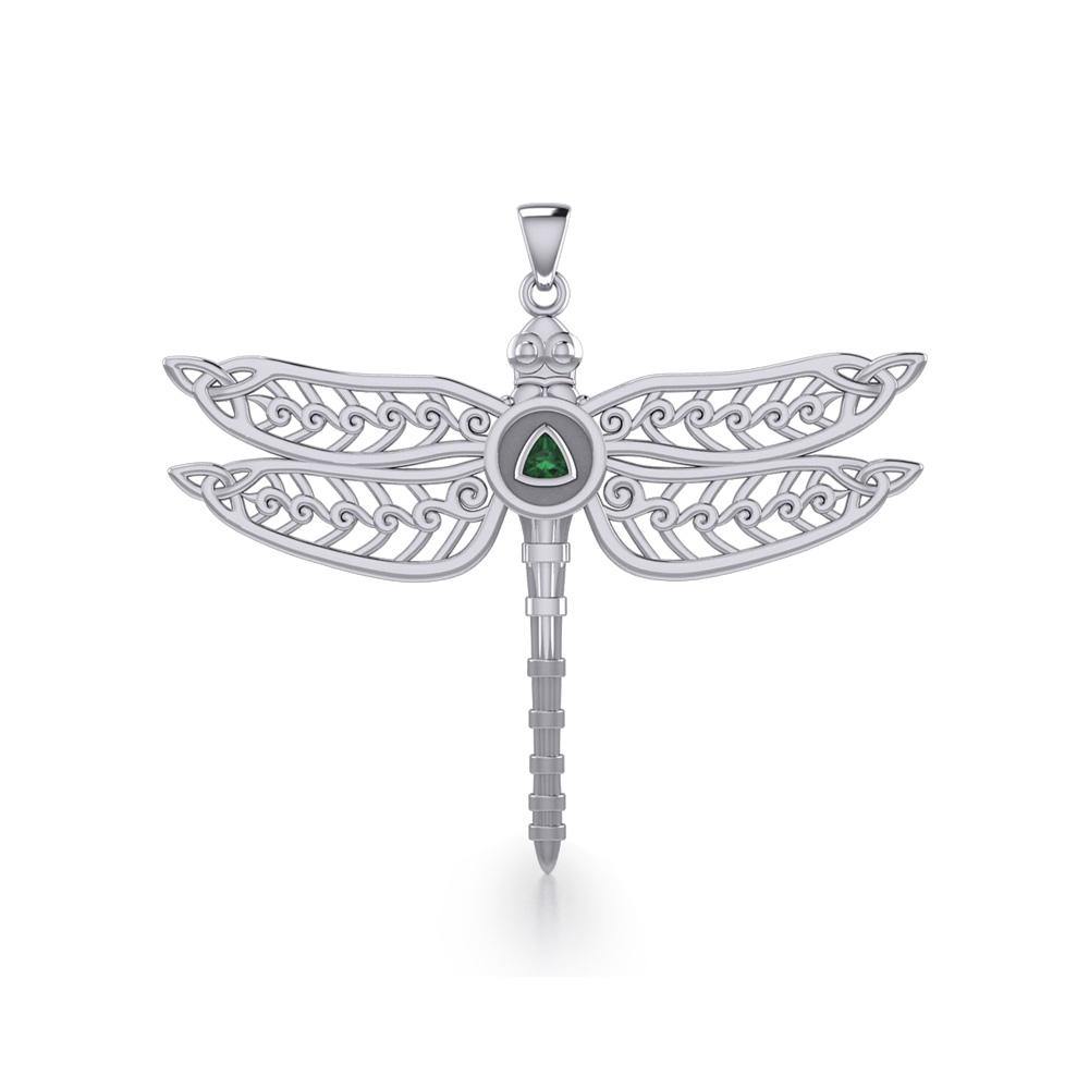 The Celtic Dragonfly with Recovery Silver Pendant TPD5389 - Jewelry