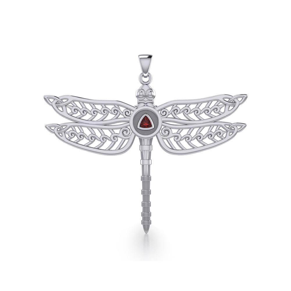 The Celtic Dragonfly with Recovery Silver Pendant TPD5389 - Jewelry