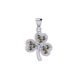 A young spring of luck and happiness Silver Celtic Shamrock Pendant with Marcasite TPD5459 - Jewelry