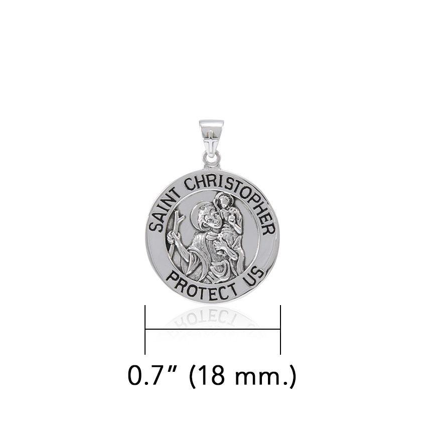 Saint Christoper Silver Pendant (Small 18 mm.) TPD5464 - Jewelry