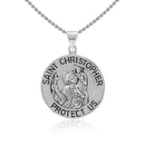 Saint Christoper Silver Pendant (Large 25 mm.) TPD5466 - Jewelry