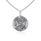 Saint Michael Silver Pendant (Medium 22 mm.) TPD5468 - Jewelry