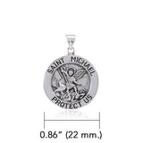 Saint Michael Silver Pendant (Medium 22 mm.) TPD5468 - Jewelry