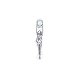 Silver Goddess with Crescent Moon Pendant with Gem TPD5472 - Jewelry
