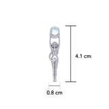 Silver Goddess with Crescent Moon Pendant with Gem TPD5472 - Jewelry