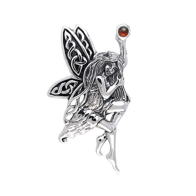 Fairy Holding Gem Silver Pendant TPD554 - Jewelry