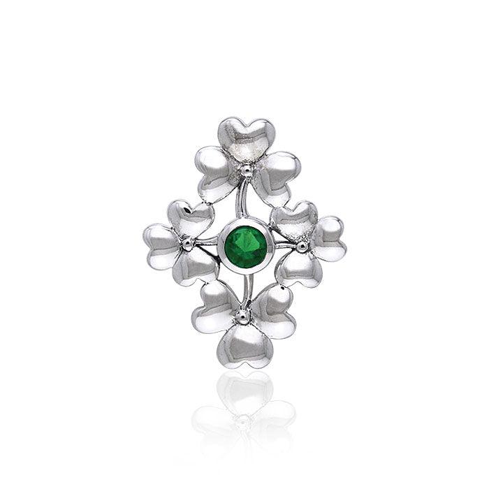 Celtic Shamrock Silver Pendant TPD558 - Jewelry
