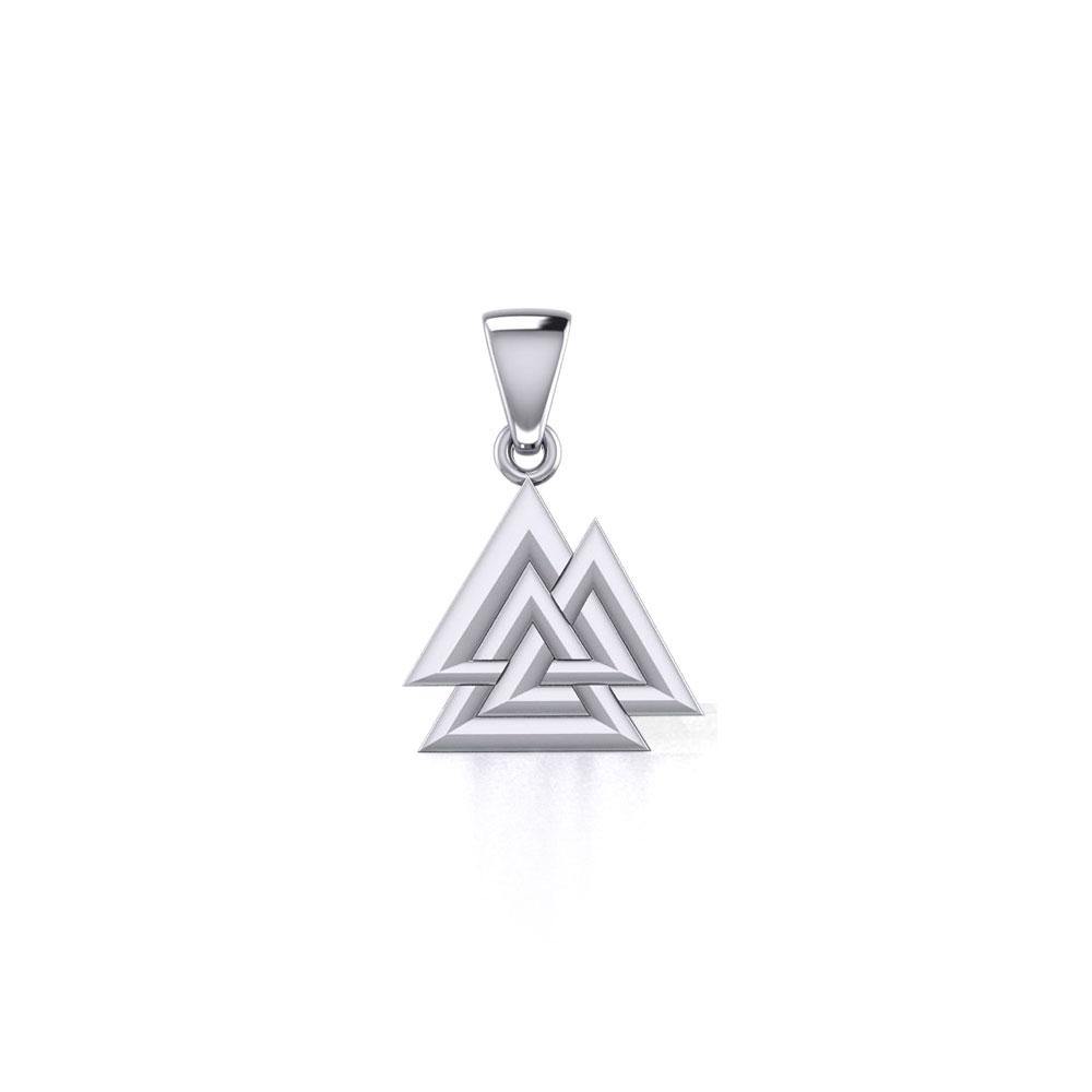 Viking Valknut Small Sterling Silver Pendant Jewelry TPD5614 - Jewelry