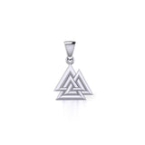 Viking Valknut Small Sterling Silver Pendant TPD5614