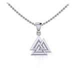 Viking Valknut Small Sterling Silver Pendant Jewelry TPD5614 - Jewelry