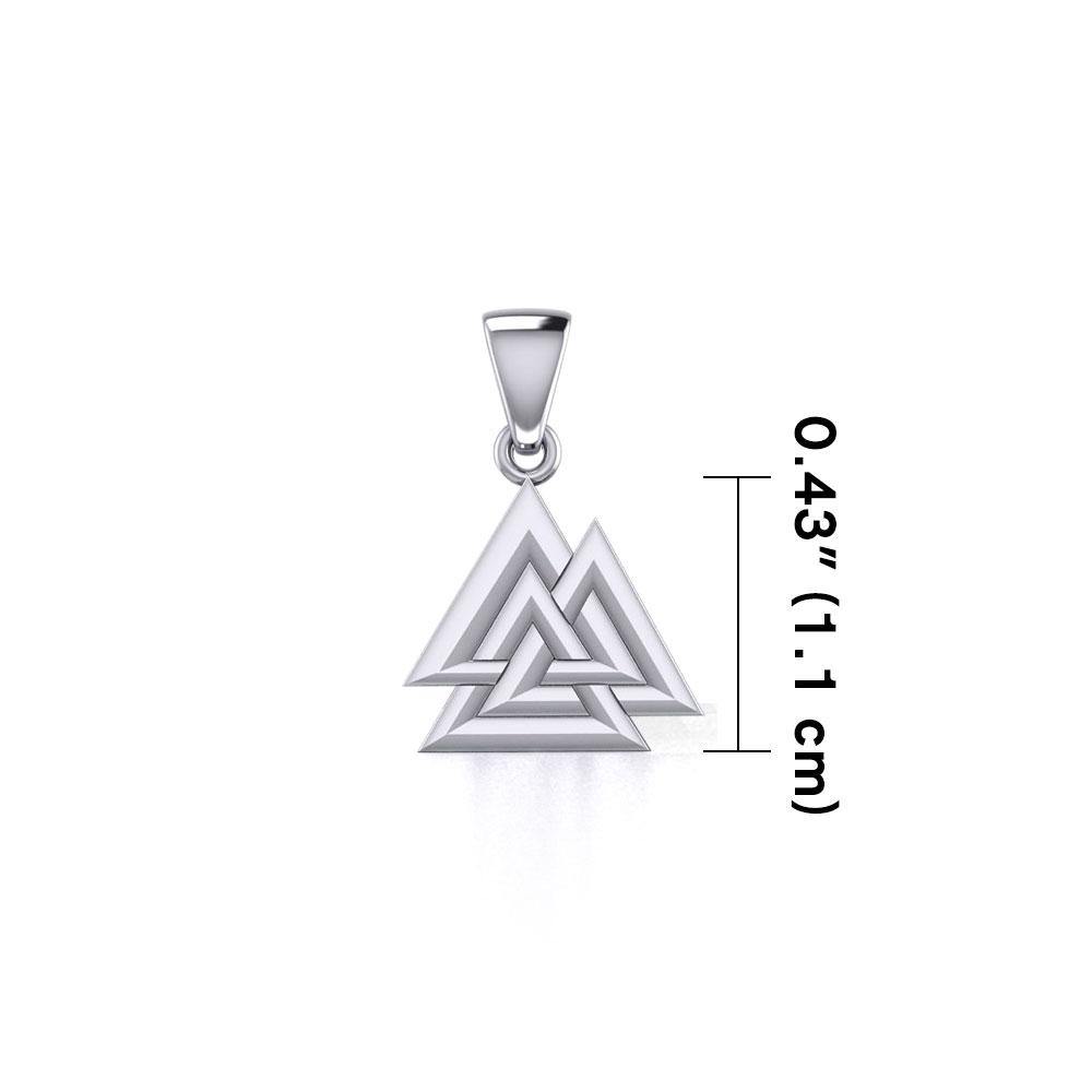 Viking Valknut Small Sterling Silver Pendant Jewelry TPD5614 - Jewelry