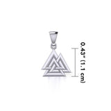 Viking Valknut Small Sterling Silver Pendant Jewelry TPD5614 - Jewelry