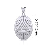 Sterling Silver Viking Valknut Oval Pendant Jewelry TPD5615 - Jewelry