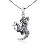 Flying Dragon with Celtic Wing Silver Pendant TPD5641 - Jewelry