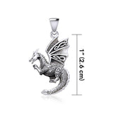 Flying Dragon with Celtic Wing Silver Pendant TPD5641 - Jewelry