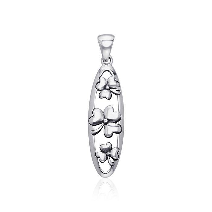 Celtic Shamrock Silver Pendant TPD565 - Jewelry