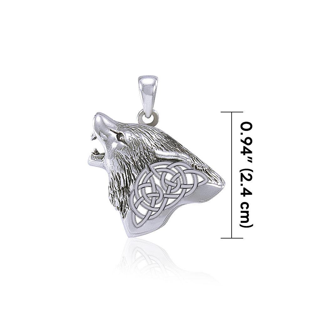 Celtic Wolf Silver Pendant TPD5662 - Jewelry