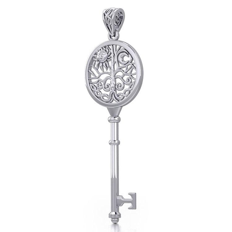 Tree of Life Spiritual Enchantment Key Silver Pendant TPD5672 - Jewelry