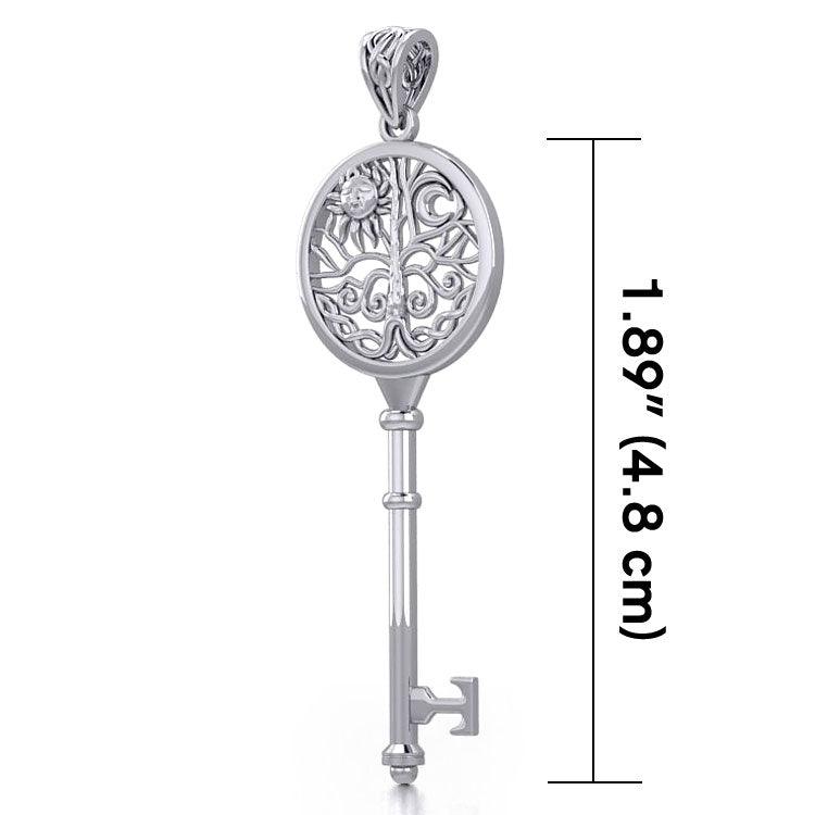 Tree of Life Spiritual Enchantment Key Silver Pendant TPD5672 - Jewelry