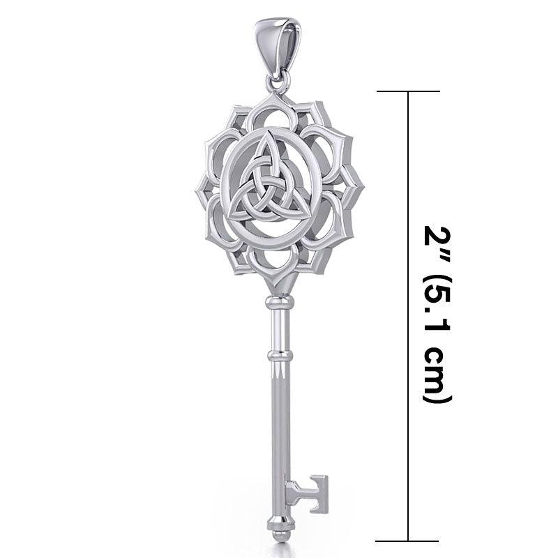 Celtic Triquetra Spiritual Enchantment Key Silver Pendant TPD5676 - Jewelry