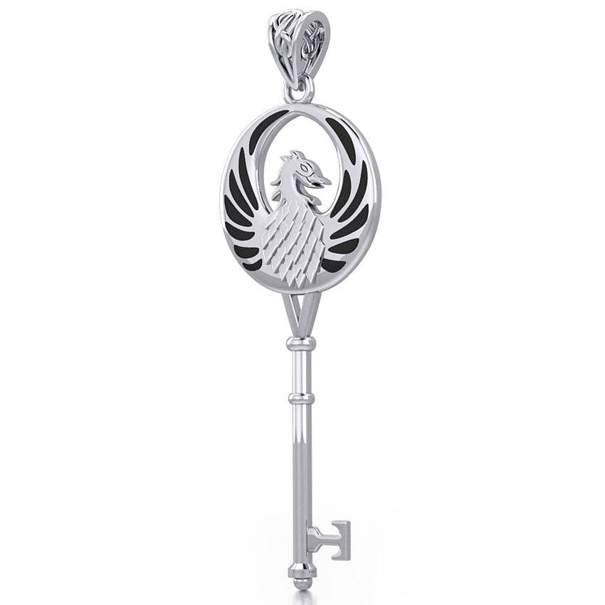 Phoenix Spiritual Enchantment Key Silver Pendant TPD5685 - Jewelry