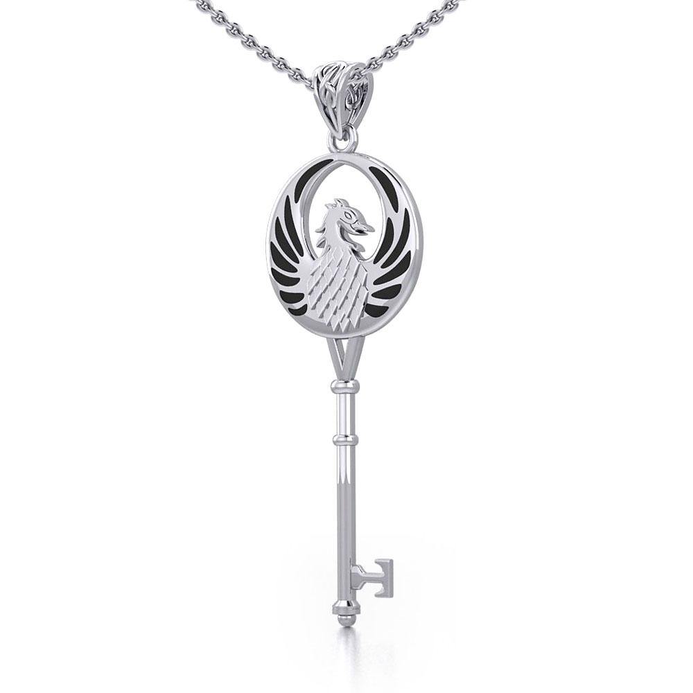 Phoenix Spiritual Enchantment Key Silver Pendant TPD5685 - Jewelry