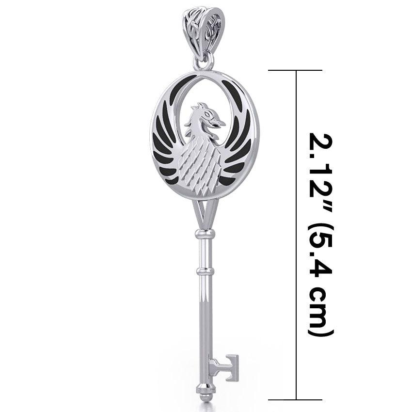 Phoenix Spiritual Enchantment Key Silver Pendant TPD5685 - Jewelry