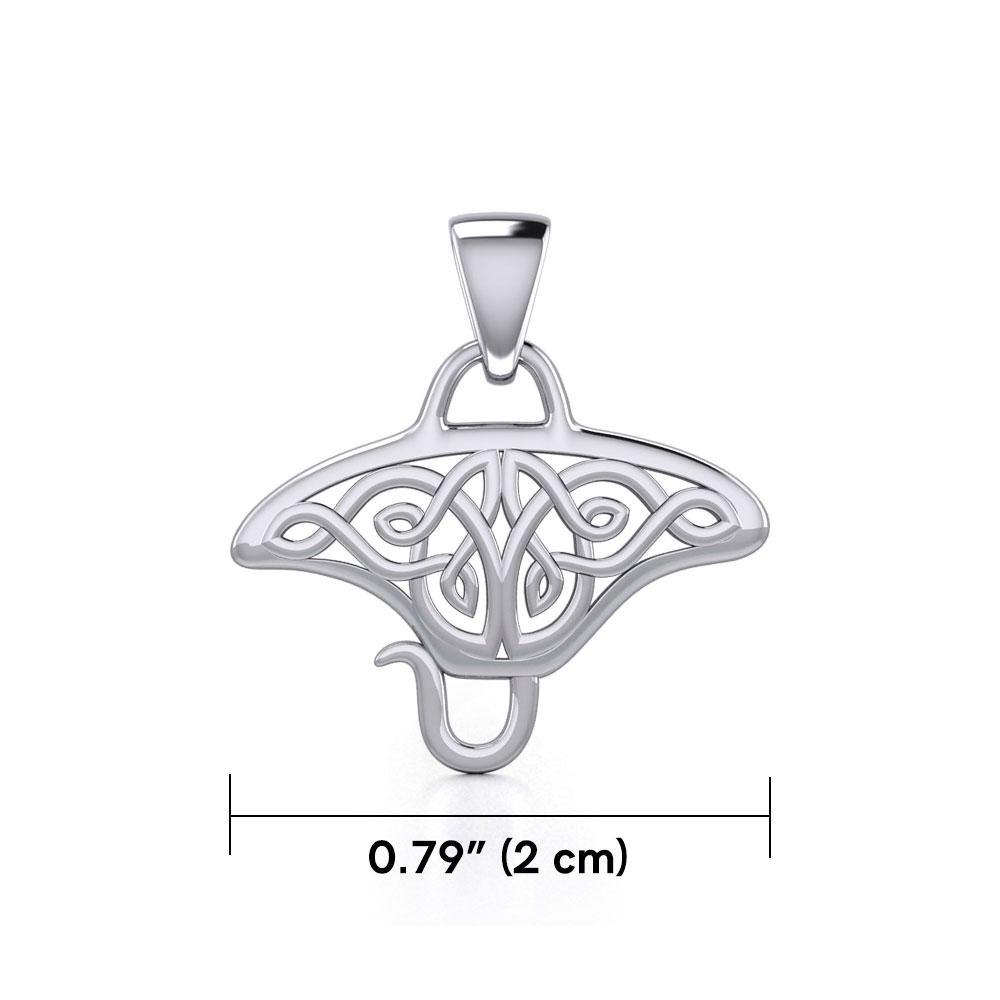 Grant the positive energy Silver Celtic Manta Ray Pendant TPD5690 - Jewelry