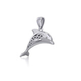 Celtic Jumping Dolphin Silver Pendant TPD5702 - Jewelry