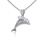 Celtic Jumping Dolphin Silver Pendant TPD5702 - Jewelry
