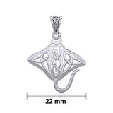 Grant the positive energy Silver Celtic Manta Ray Pendant TPD5703 - Jewelry