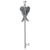 Angel Wings Spiritual Enchantment Key Silver Pendant TPD5710 - Jewelry