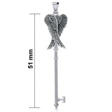 Angel Wings Spiritual Enchantment Key Silver Pendant TPD5710 - Jewelry