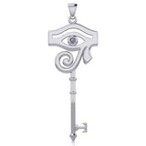 The Eye of Horus Spiritual Enchantment Key Silver Pendant with Gem TPD5711 - Jewelry