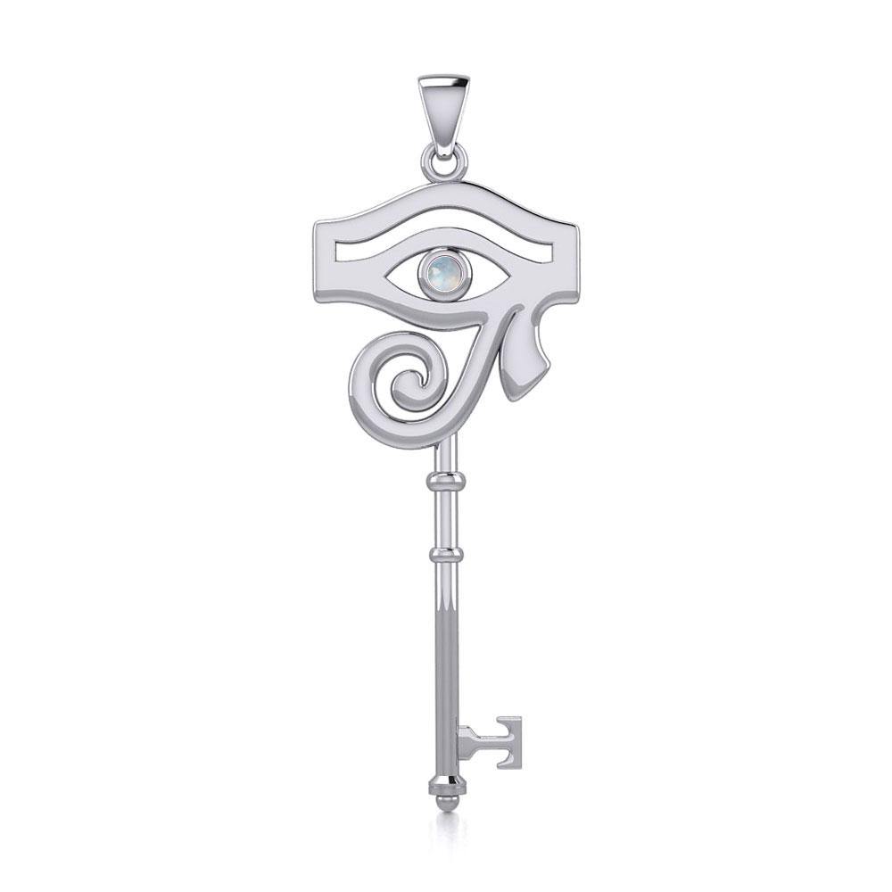 The Eye of Horus Spiritual Enchantment Key Silver Pendant with Gem TPD5711 - Jewelry