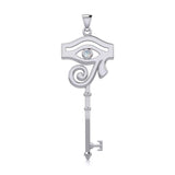 The Eye of Horus Spiritual Enchantment Key Silver Pendant with Gem TPD5711 - Jewelry