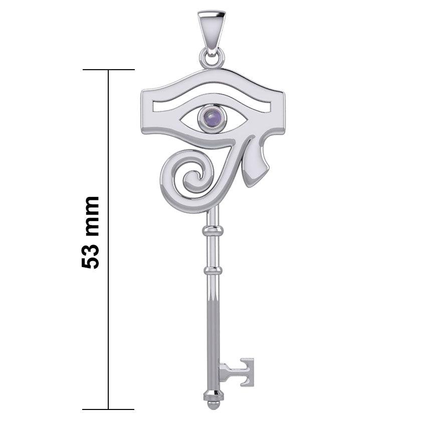 The Eye of Horus Spiritual Enchantment Key Silver Pendant with Gem TPD5711 - Jewelry