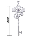 The Eye of Horus Spiritual Enchantment Key Silver Pendant with Gem TPD5711 - Jewelry