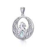 Rise with Resilience: Celtic Phoenix Sterling Silver Pendant with Gemstone TPD5719 | Embrace the Rebirth of Your Spirit - Jewelry